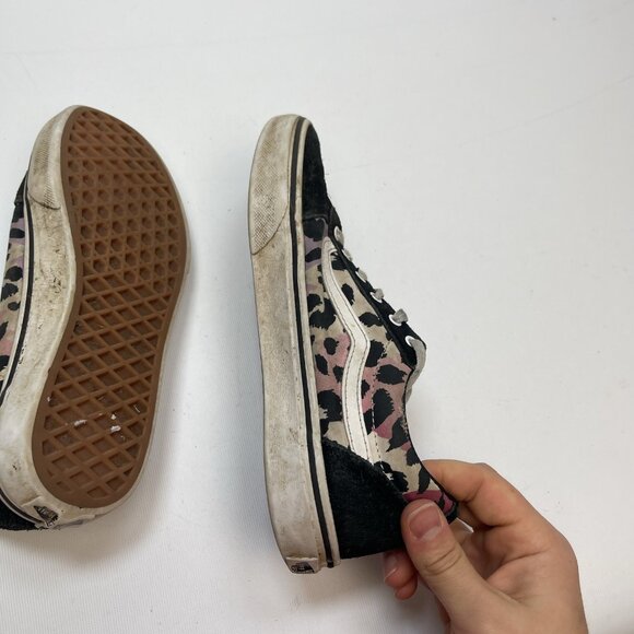 Vans Old Skool Pink Purple Leopard Camo Skater Shoe Low Top Size 4.5 Missy Teen - Picture 11 of 16